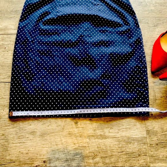 MOVING SALE 🔥  PORTMANS Navy & White Polka Dot Pencil Dress Size EUC 10 - Picture 13 of 16
